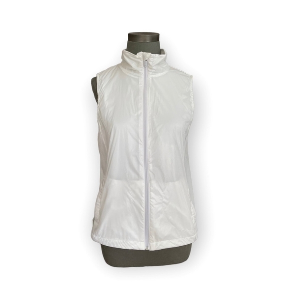 GAP Women White Vest Athletic Sweatshirt Women’s Zip Front Sleeveless Cardigan - Picture 5 of 11